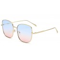 Blue rose lens sunglasses gold frame
