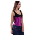 Purple corset sous-poitrine à lacet au dos