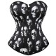 Gothic Skull Halloween Back Strap Overbust Corset Shaperwear
