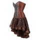 Goth Vintage Steampunk Brocade Corset with Skirt