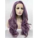 Front lace wig lilac straight curly long wig star style