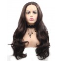 Front lace wig dark brown long wig