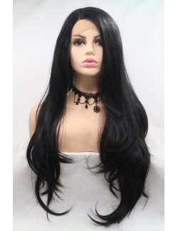 Affordable lace front straight black wig