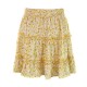 High-waist A-line Print Ruffles Floral Mini Skirt