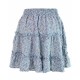 Blue Wildflower A-Line Smocked Tiered Skirt