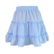 Blue High-Waist A-Line Smocked Tiered Skirt