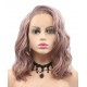 Lace front light pink wave celebrity short wigs