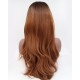 Synthetic lace front long straight honey blonde wigs