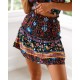 Romantic Bohemian High Waist A-Line Ruffles Skirt