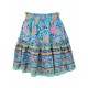 Women Blue Bohemian Floral Print Mini Skirts