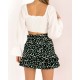 Casual Floral Tie-Up Short Wrap Around Skirt