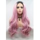 Light purple lace long wavy wigs