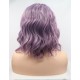 Lace front purple wavy chin length bobs wigs