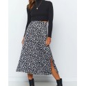 Animal Printed Split Maxi Skirt