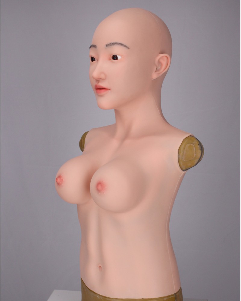 Salina lifelike silicone face mask breastplate integral
