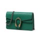 Emerald green small bag 2020 trendy messenger bag mini chain leather handbags