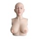 Silicone breast form with mask integrated