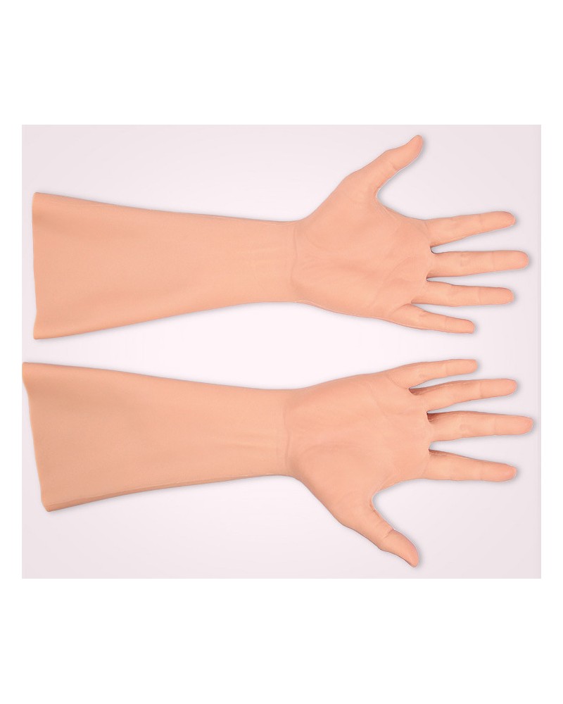 Wearable silicone female hands and arms lifelike