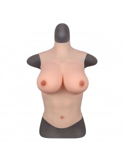38-52 e-cup high collar silicone boobs half body