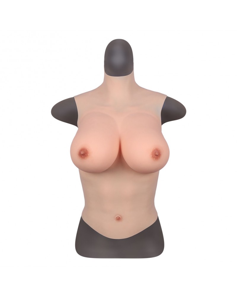 38-52 e-cup high collar silicone boobs half body