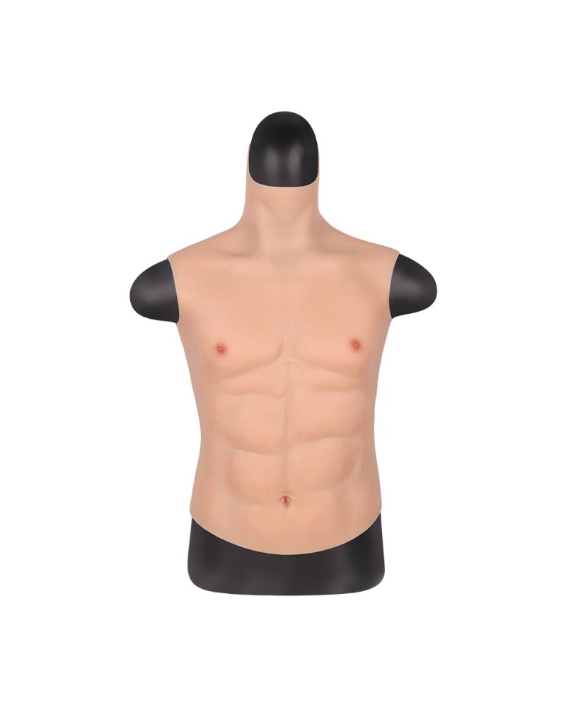 Sexy high neck silicone vest muscular