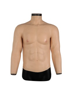 Silicone 3d sexy muscles long sleeve shirts