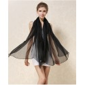 Black stole shawl 100% mulberry silk scarf natural pure silk