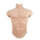 Fake male muscle high collar chest plate