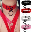 Leather choker celebrity neck clavicle chain