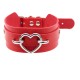 Heart pendant leather choker celebrity neck clavicle chain