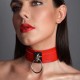 Leather choker celebrity neck clavicle chain with ring