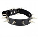 Schwarzer Spike Choker Chunky Spike Kragen