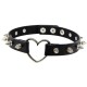 Herzschnalle schwarzer Spike Choker Chunky Spike Kragen