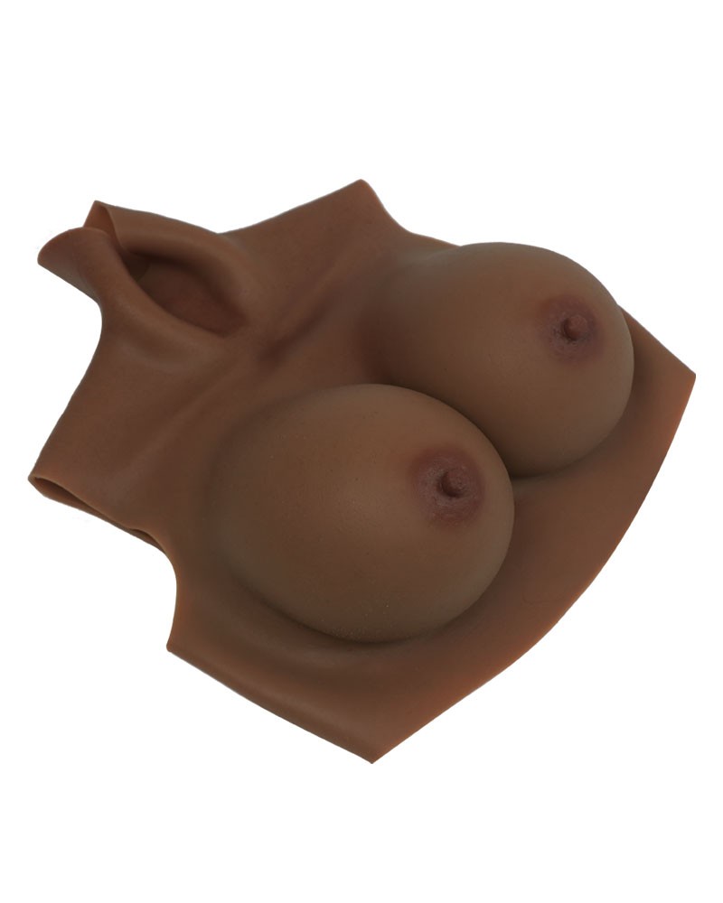 G Cup silicone breast plate with dark skin color