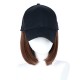 New one-piece baseball cap short bob wigs extensions synthetic wave wig
