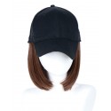 New one-piece baseball cap short bob wigs extensions synthetic wave wig