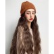 Bonnet de laine avec extensions de perruques longues bouclées naturelles