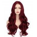 Long wave red haired wig lace front natural realistic