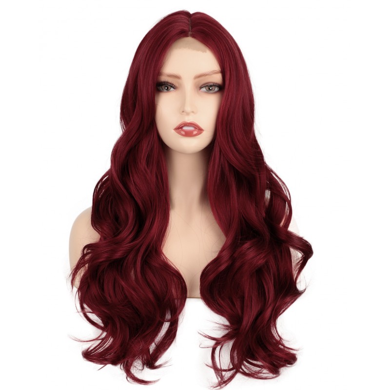 Perruque Orange Bouclée Longue Pour Cosplay - Fibres Synthétiques Résistantes à La Chaleur - Princesse, Anime, Fête Halloween