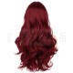 Perruque longue vague aux cheveux rouges en dentelle naturelle réaliste