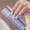 Nail polish stickers shiny purple gradient gel nail wraps