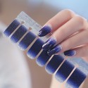 Autocollants de vernis à ongles dégradé violet bleu foncé brillant