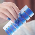 Royal blue silver edge shiny nail polish stickers