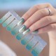 Lake blue gradient shiny nail polish stickers