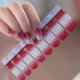 Red white gradient shiny nail polish stickers