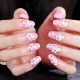 Rose pink flower adhesive nail polish fake nails