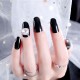 Schwarzer Nagellack selbstklebend mit Zirkon tragbaren abnehmbaren schwarzen festen falschen Nägeln