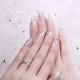 Transparent and silver sparkling nail polish self-adhesive false nails