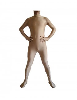 Light brown zentai suit spandex unisex