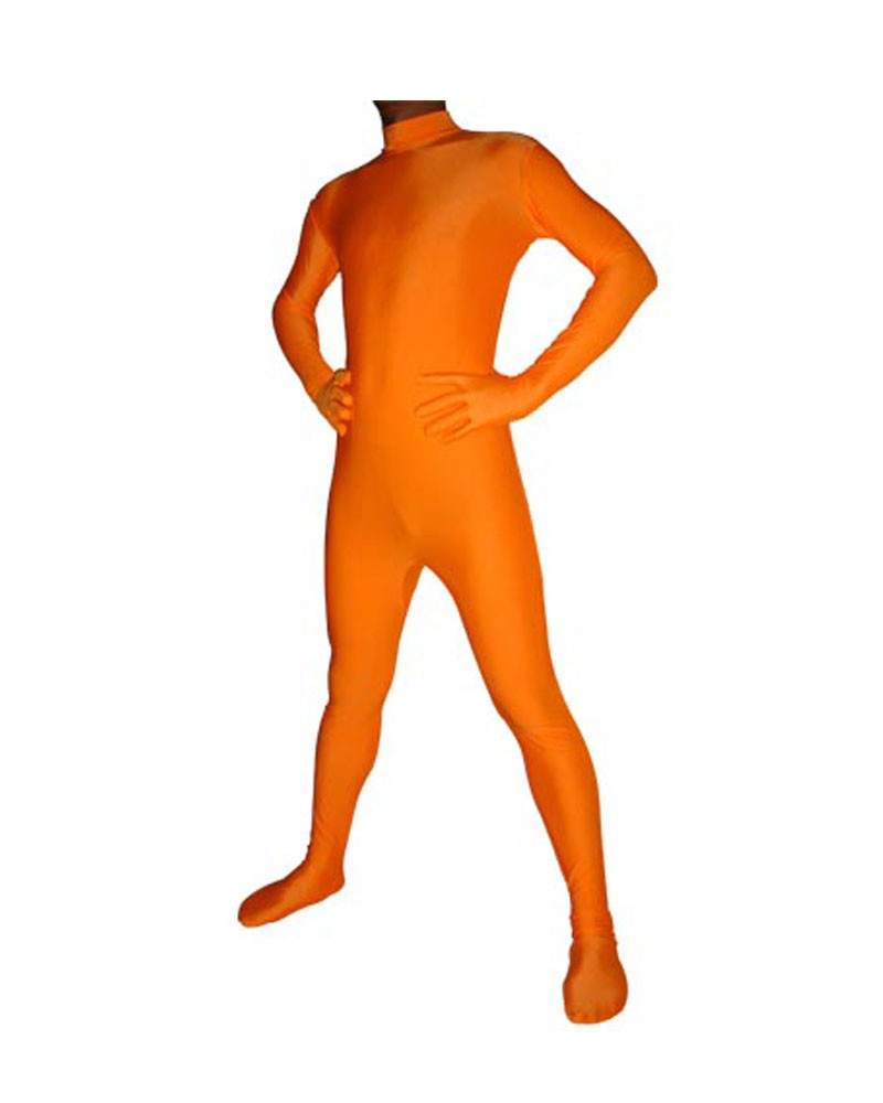 Orange yellow second skin suit spandex unisex